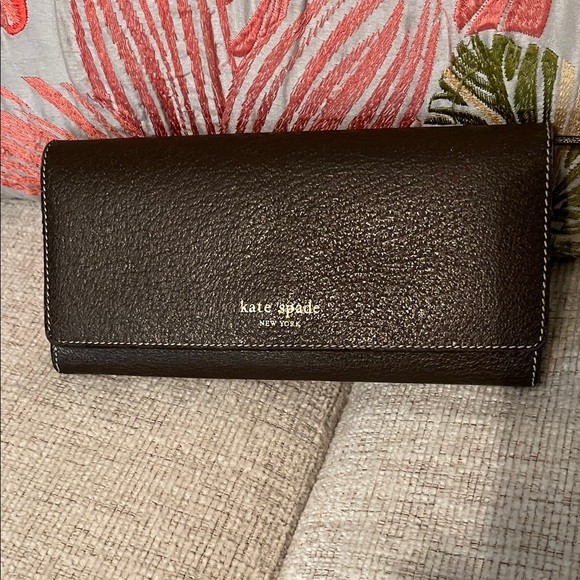 Kate Spade Dark Brown Leather Clutch